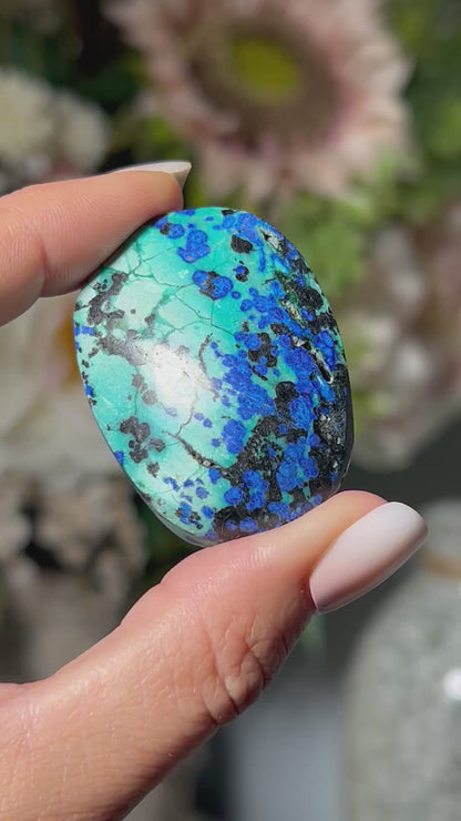 Azurite Chrysocolla Palm Stone #29