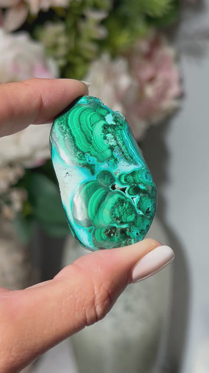 Malachite Chrysocolla Palm Stone