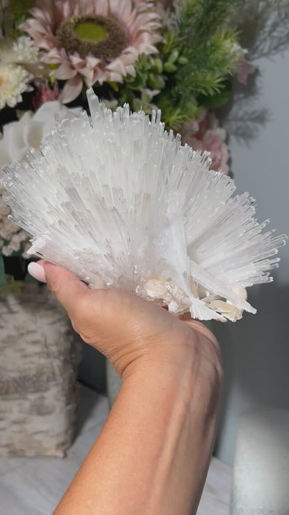 Natural Scolecite with Stilbite Cluster (6.6", 168mm)