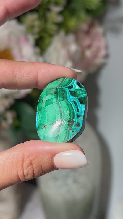 Malachite Chrysocolla Palm Stone