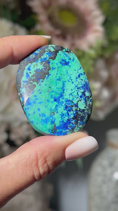 Azurite Chrysocolla Palm Stone #40