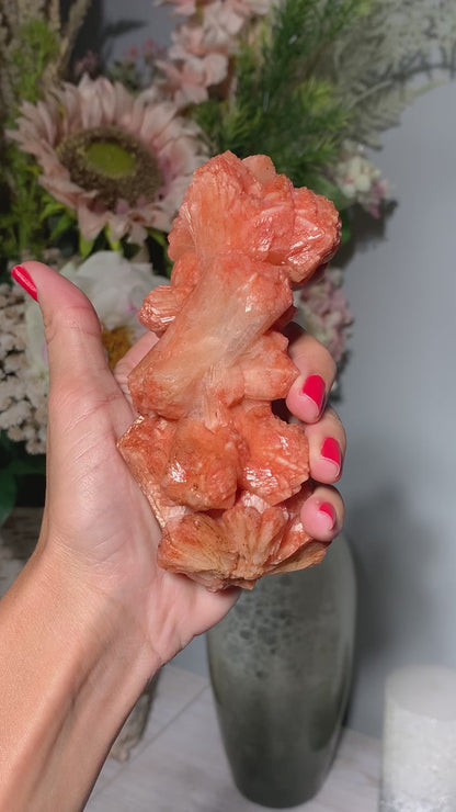 Red Stilbite Cluster (5", 128mm)