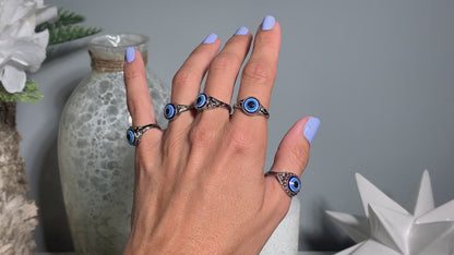 Silver Evil Eye Ring
