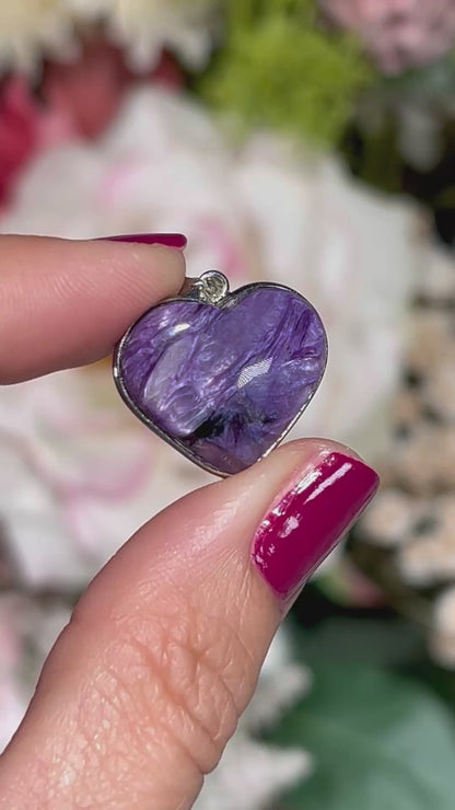 Charoite Heart Pendant