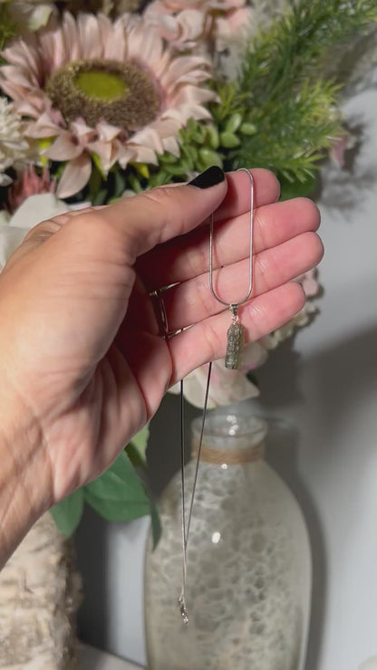 Moldavite Sterling Silver Pendant (16mm long)