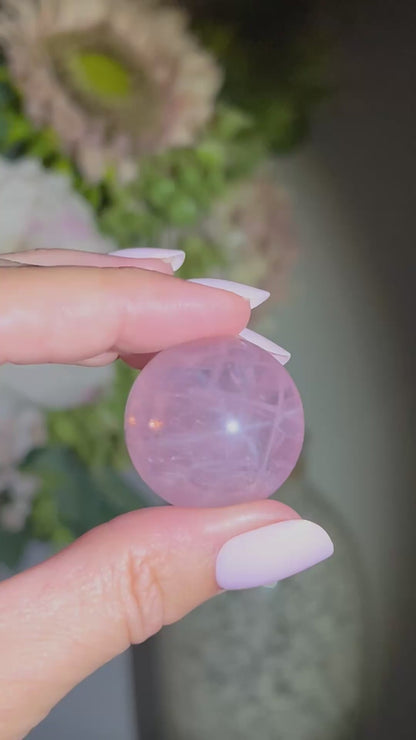 Star Rose Quartz Sphere (1.1", 28mm)