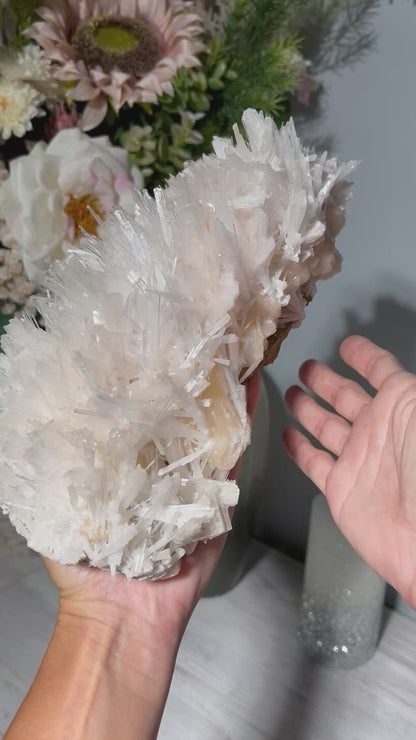 Natural Scolecite with Stilbite Cluster (9.7", 246mm)