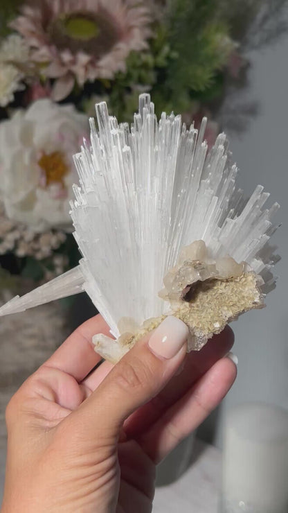 Natural Scolecite with Stilbite Cluster (4.9", 124mm)