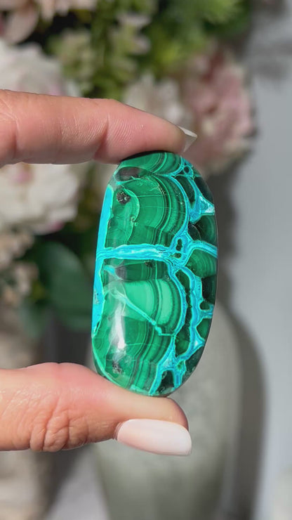 Malachite Chrysocolla Palm Stone