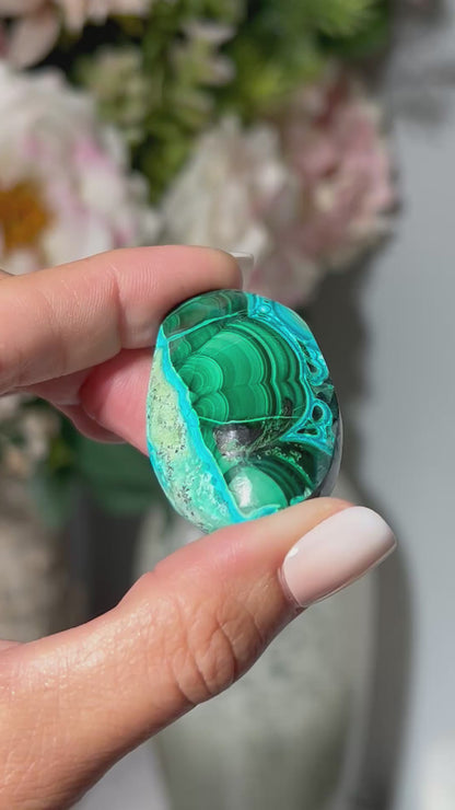 Malachite Chrysocolla Palm Stone