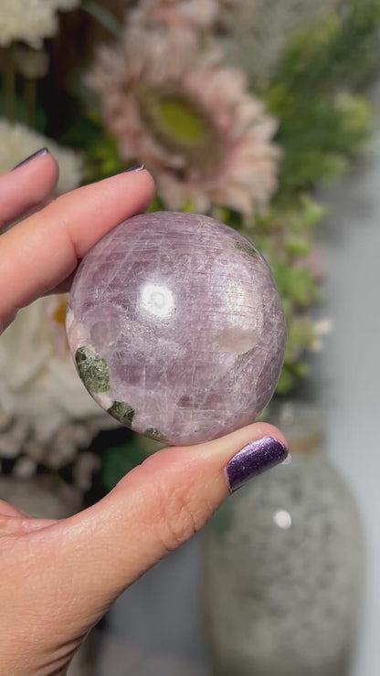 Purple Anhydrite Palm Stone