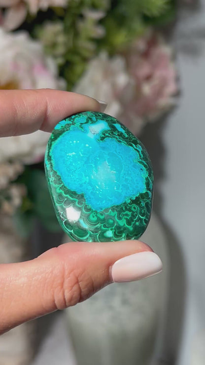 Malachite Chrysocolla Palm Stone