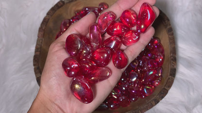 Tumbled Red Aura Quartz