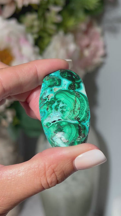 Malachite Chrysocolla Palm Stone