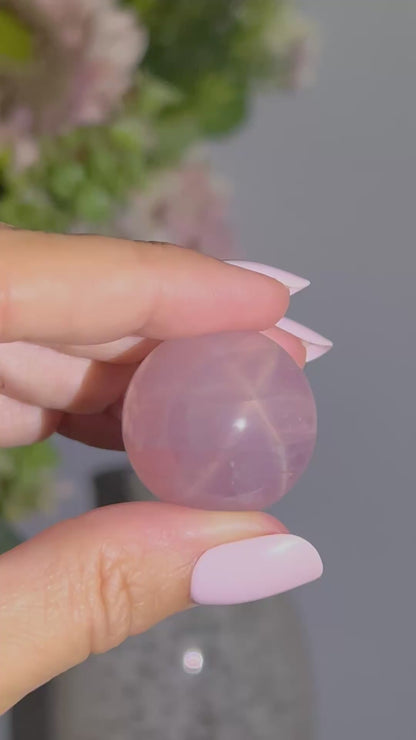 Star Rose Quartz Sphere (1.1", 27mm)