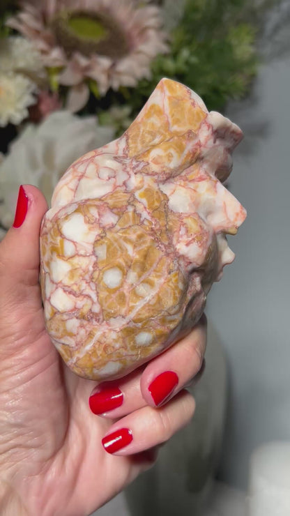 Red Vein Jasper Heart (4.2", 107mm)