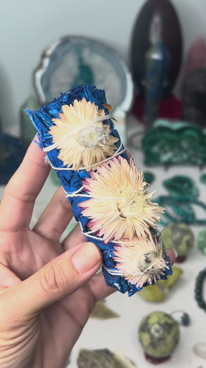 Blue White Sage w/White Flower